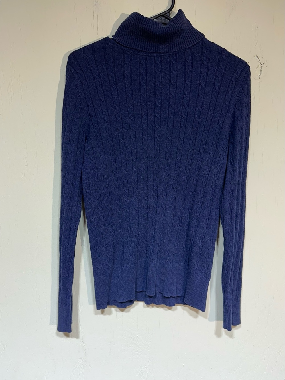 Sonoma navy blue turtleneck old money style sweater womens size large